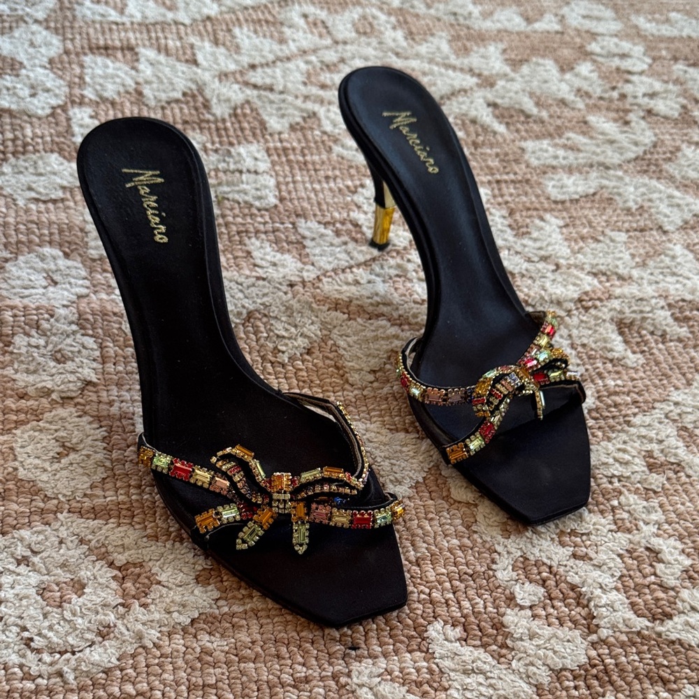 Marciano crystal kitten heels